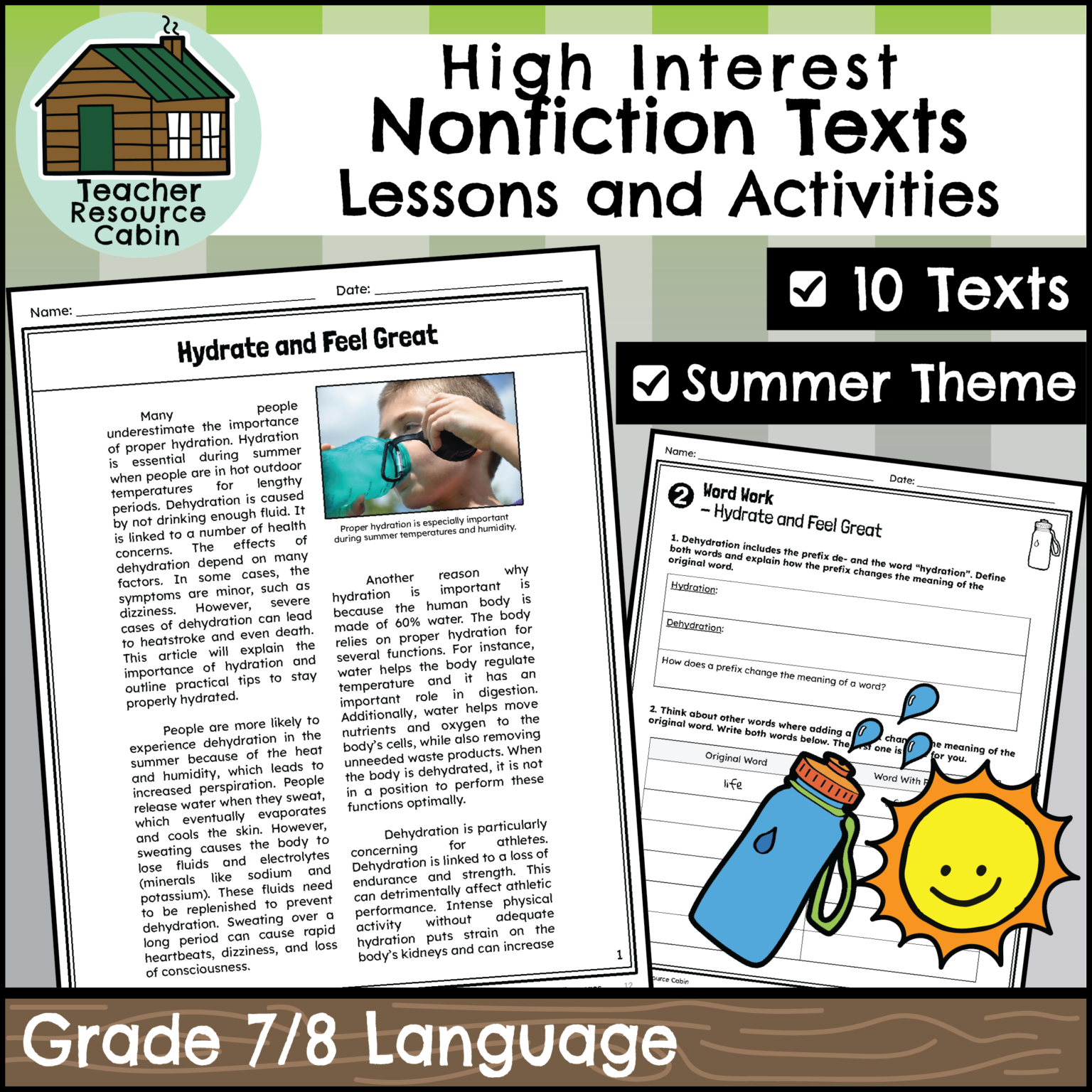 High Interest Nonfiction Reading Passages for Summer (Grade 7/8 ...