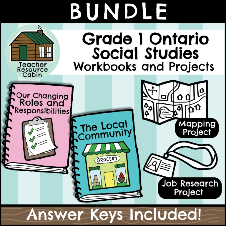 Grade 1 Ontario Social Studies Workbook Bundle - Teacher Resource Cabin