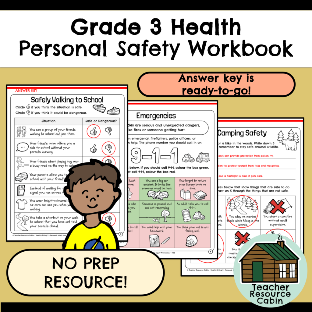 Personal Safety and Injury Prevention Workbook (Grade 3 Ontario Health ...