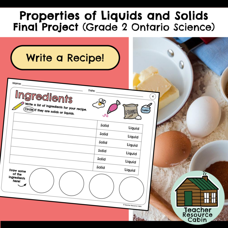 Properties of Liquids and Solids Final Project (Grade 2 Science ...