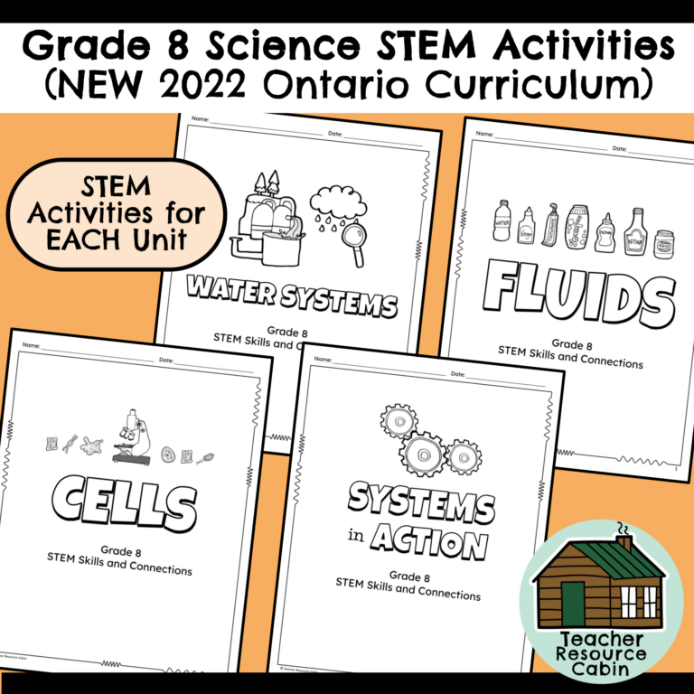 Grade 8 Science STEM Activities Bundle - Teacher Resource Cabin