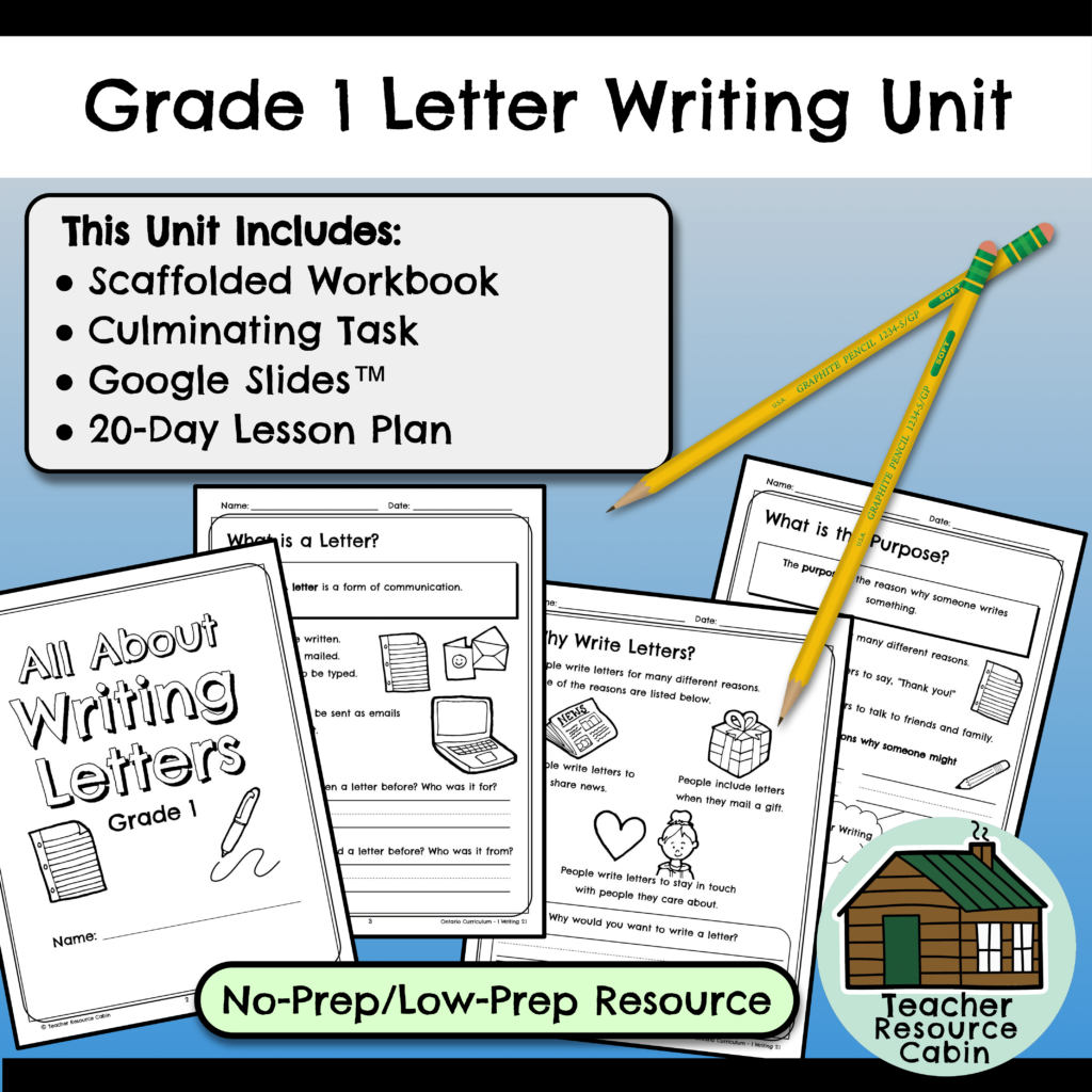 Grade 1 Friendly Letter Writing Unit (Printable + Google Slides ...