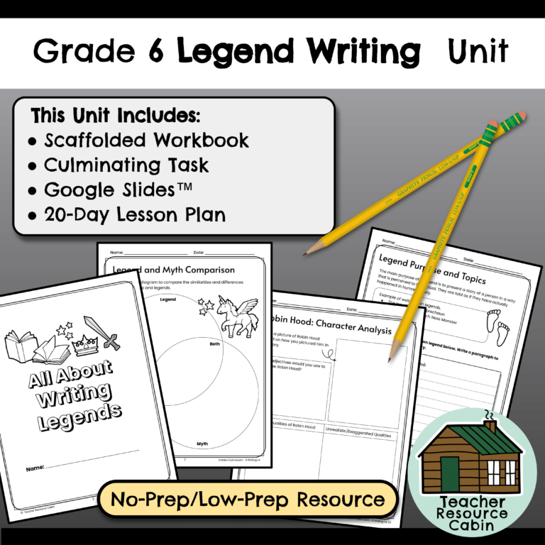 Grade 6 Legend Writing Unit (Printable + Google Slides™) - Teacher ...