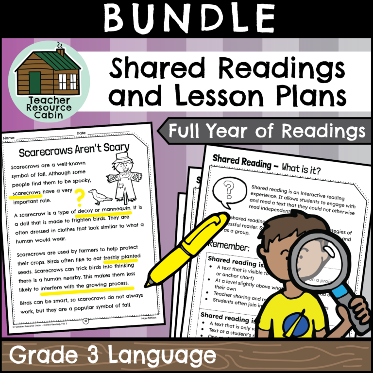 Grade 3 Shared Reading Bundle - Teacher Resource Cabin
