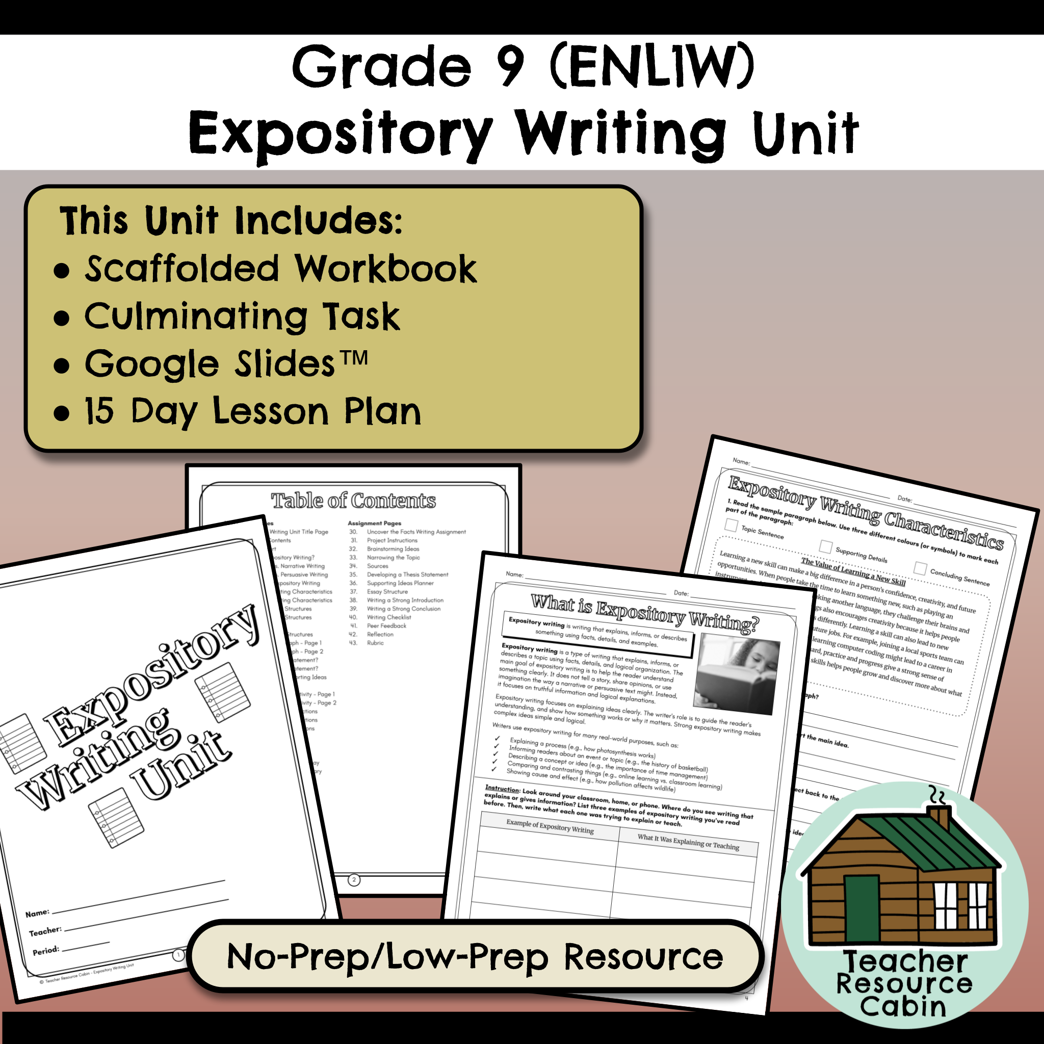 Expository Writing Unit - Grade 9 English ENL1W (Printable + Google ...