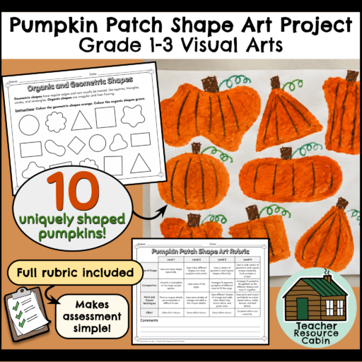 Pumpkin Patch Art Project - Shape & Form (Grade 1-3 Visual Arts)