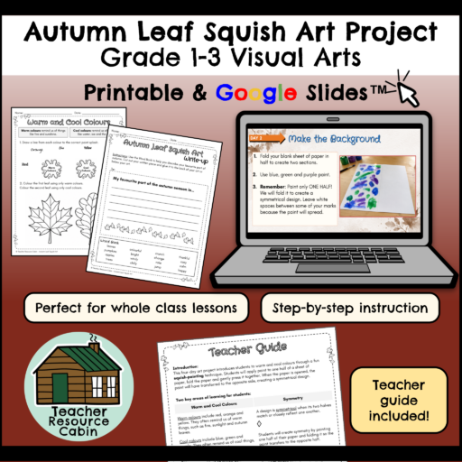 Autumn Leaf Squish Art Project - Colour & Symmetry (Grade 1-3 Visual Arts)