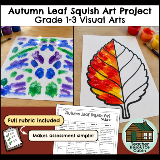 Autumn Leaf Squish Art Project - Colour & Symmetry (Grade 1-3 Visual Arts)