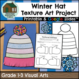 Winter Hat Texture Art Project - Visual & Actual Texture (Grade 1-3 Visual Arts)
