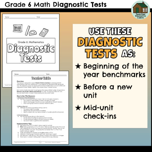 Grade 6 Math Diagnostic Tests
