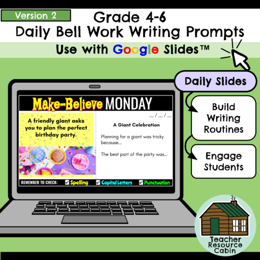200 Daily Bell Work Writing Prompts VERSION 2 (Grades 4-6)