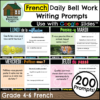 200 Daily Bell Work FRENCH Writing Prompts (Grades 4-6)