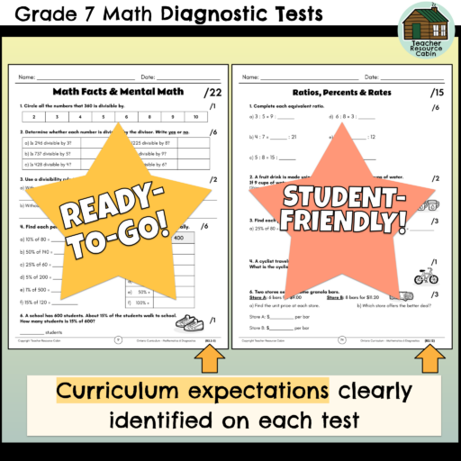 Grade 7 Math Diagnostic Tests