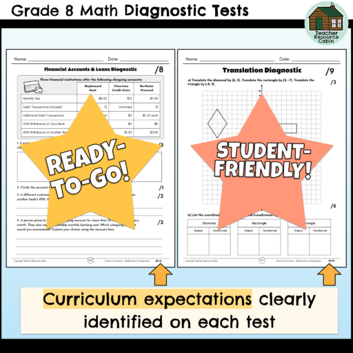 Grade 8 Math Diagnostic Tests