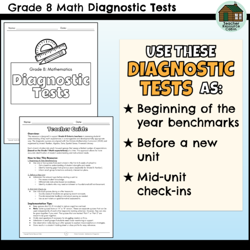 Grade 8 Math Diagnostic Tests